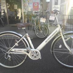 中古自転車3287 前後タイヤ新品！27インチ 6段ギヤ LEDオートライト