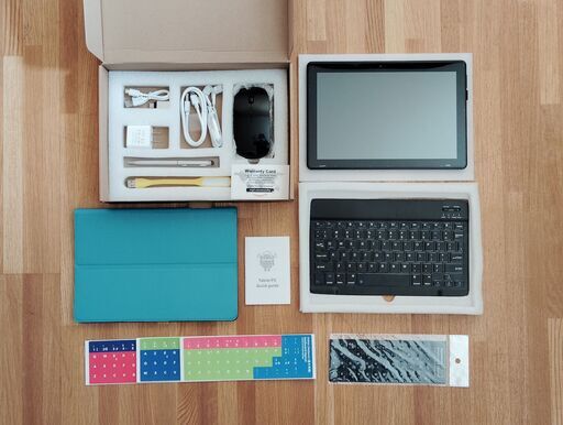 SIM フリー AYODKA Android Tablet PC 外箱と周辺アクセサリー・保護ケース付き