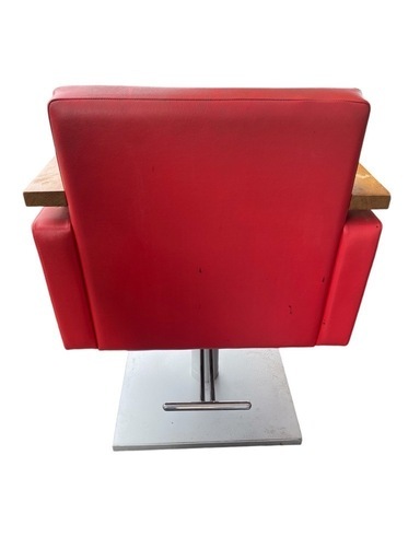 オオヒロ スタイリングチェア レッド 昇降 足踏みタイプ 理容 美容院