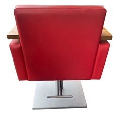 オオヒロ スタイリングチェア レッド 昇降 足踏みタイプ 理容 美容院