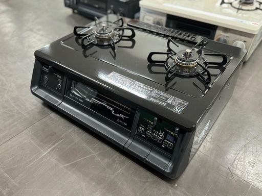 激安‼️20年製パロマ ガスコンロ 2口IC-735WA-R エブリシェフ 【左強火力バーナー/都市ガス12A/13A】 ブラックプラチナ 水なし両面焼グリル