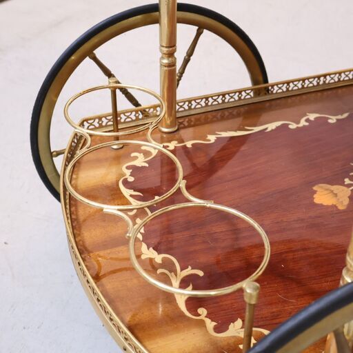 希少】 イタリア製 象嵌 ワゴン ティーワゴン キッチンワゴン