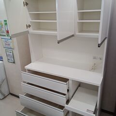☆ジモティ割あり☆ レンジボード ホワイト W120×D51×H201 