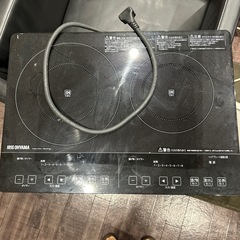 アイリスオオヤマIHクッキングヒーター2口IHコンロ200v据置型ブラックIHC-S225-B