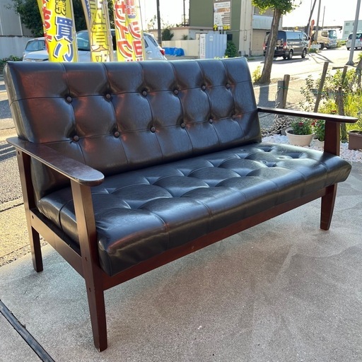 【美品】ソファー　ブラウン　レザー