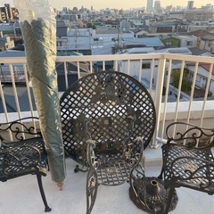 ガーデンチェアテーブルパラソルセット