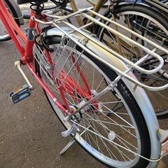 ★店頭にて試乗可★ J7831　marukin　マルキン　シティサイクル　レイニーホーム　レッド　26インチ　6段変速　オートライト　簡易クリーニング済　【リユースのサカイ柏店】　 中古自転車 　流山市 中古自転車 松戸市 中古自転車 我孫子市 中古自転車 船橋市 中古自転車 守谷市 中古自転車 取手市 中古自転車　