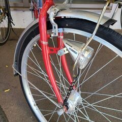 ★店頭にて試乗可★ J7831　marukin　マルキン　シティサイクル　レイニーホーム　レッド　26インチ　6段変速　オートライト　簡易クリーニング済　【リユースのサカイ柏店】　 中古自転車 　流山市 中古自転車 松戸市 中古自転車 我孫子市 中古自転車 船橋市 中古自転車 守谷市 中古自転車 取手市 中古自転車　