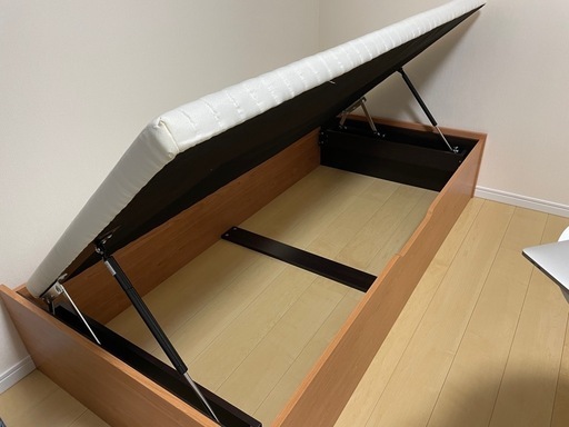 跳ね上げ収納シングルベッド　※フレームのみ