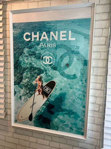 CHANEL　アートポスター(フレーム付)　サーフ　マリン　※10/16～10/18お取引可能な方限定