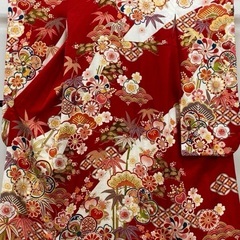 【商談中】振袖 成人式 豪華 赤 金糸刺繍あり 朱身丈164〜165cm 撥水加工済　