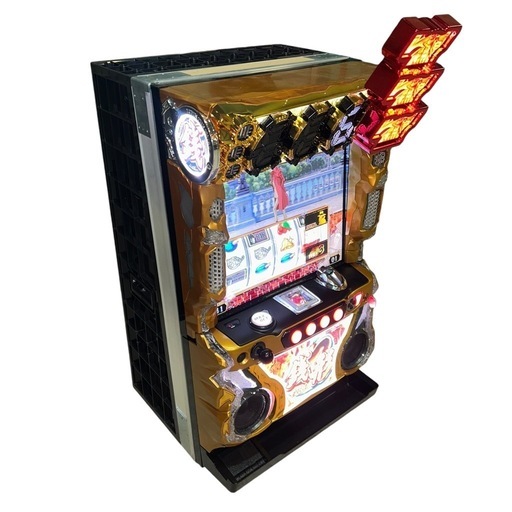 【ジ1013-05】コイン不要❗️直ぐに遊べるパチスロ実機❗️屋内スロット　主役は銭形3