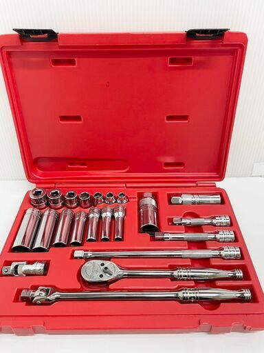 snap-on スナップオン 222AFS PB17B 3/8インチ ミリサイズ 6角 汎用サービスセット 22点 ケース付き 美品　ソケットセット