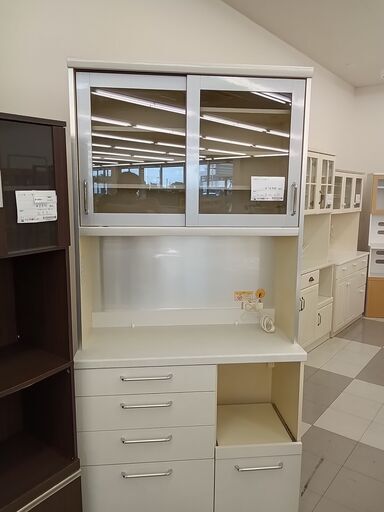 ★ジモティ割あり★ パモウナ レンジボード ホワイト  H207×D45×W 100クリーニング済み TC1733