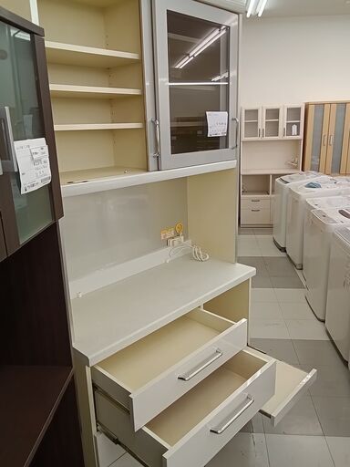 ☆ジモティ割あり☆ パモウナ レンジボード ホワイト H207×D45×W 100 