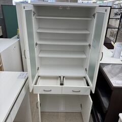 ☆ジモティ割あり☆ 食器棚 白 H179×D40×W79.3 クリーニング済み