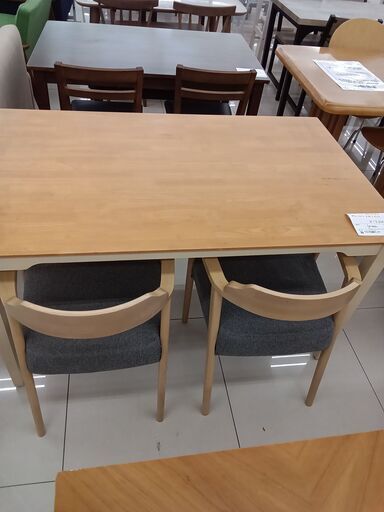 ★ジモティ割あり★ NITORI ダイニングテーブルセット ナチュラルブラウン H72×D80×W130 クリーニング済み HJ4690