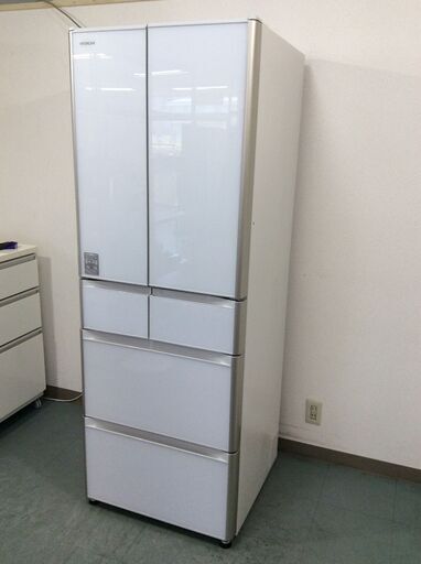 JT9659【HITACHI/日立 6ドア冷蔵庫】訳アリ品 2018年製 R-XG4300H-XW 家電 キッチン 冷蔵冷凍庫 フレンチドア 自動製氷 真空チルド 430L