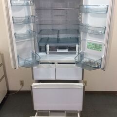 JT9659【HITACHI/日立 6ドア冷蔵庫】訳アリ品 2018年製 R-XG4300H-XW 家電 キッチン 冷蔵冷凍庫 フレンチドア 自動製氷 真空チルド 430L