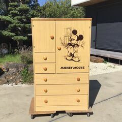 96 ミッキーマウス レトロアンティークタンス チェスト 高さ 150
