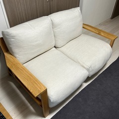 無印良品 ソファ 木製フレーム フェザーポケットコイル 2シーター