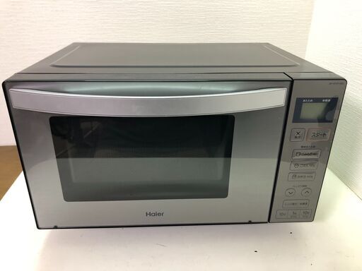 超美品　ハイアール 2021年製 電子レンジ JM-XP2FH18G ステンレスブラック [18L /50/60Hz] 庫内フラットタイプ ヘルツフリー　【糸島市内 送料無料】48251-6-005