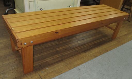 R483 天然木 パイン材、ベンチ、ガーデンベンチ、幅150cm Used
