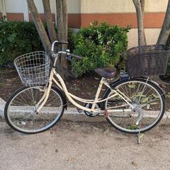 【直接渡しのみ】自転車プラリ266A+後ろカゴ付き 直接渡しのみ】自転車プラリ266A+後ろカゴ付き