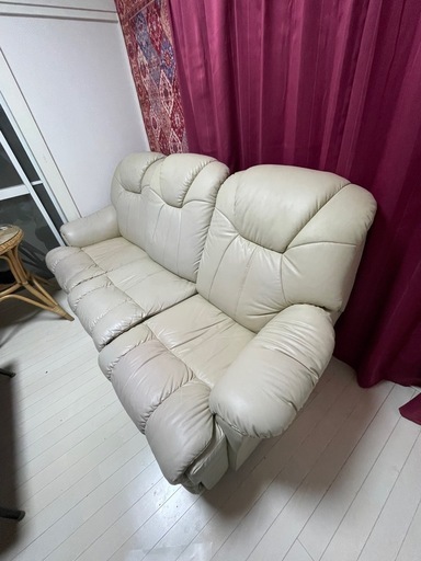 3人掛けリクライニングソファ (栗酢) 三崎口のソファの中古あげます・譲ります|ジモティーで不用品の処分