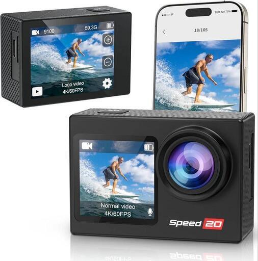 アクションカメラ 4K 防水 タッチパネル 手ブレ補正 水中カメラ  広角レンズ
