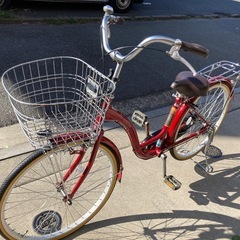 【数回のみ使用】自転車　シティサイクル　赤