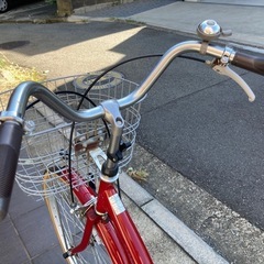 【数回のみ使用】自転車　シティサイクル　赤