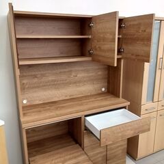 ☆ジモティ割あり☆ レンジボード ナチュラル H180×D45×W115