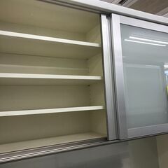 パモウナ キッチンボード 幅120cm 2枚扉レンジボード 食器棚 カップボード スロークローズ 家具 インテリア 家具 ブラウン 収納用品 多目的収納 食器棚 おしゃれ 高級家具 国産品 クリーニング済 堺市【ジャングルジャングル石津店】