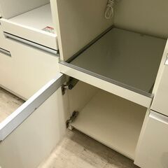 パモウナ キッチンボード 幅120cm 2枚扉レンジボード 食器棚 カップボード スロークローズ 家具 インテリア 家具 ブラウン 収納用品 多目的収納 食器棚 おしゃれ 高級家具 国産品 クリーニング済 堺市【ジャングルジャングル石津店】