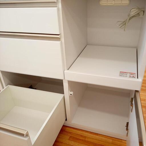 ☆ジモティ割あり☆ レンジ台 ホワイト H85×D42×W80 クリーニング済み 