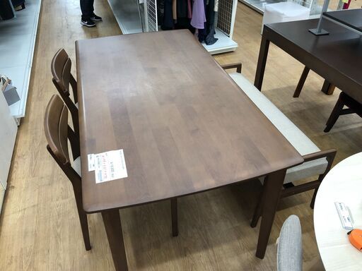 ★ジモティ割あり★ NITORI　ニトリ　 4人用ダイニングセット ブラウン系 W148×D81×H70 クリーニング済み SJ7410