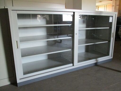 スチール書庫　ガラス引戸　書庫　奥深　幅1800mm 　コクヨ【引き取り限定】