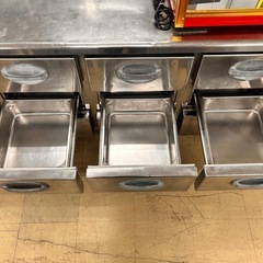 4605 13年製 フクシマ ドロワー コールドテーブル 冷蔵 左 YDC-160RM1 ホテルパン付き 