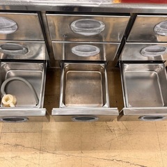 4605 13年製 フクシマ ドロワー コールドテーブル 冷蔵 左 YDC-160RM1 ホテルパン付き 