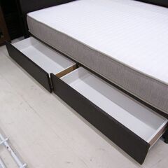ダブルベッド マットレス付き 引出し付き 収納 ニトリ ブラウン 茶 