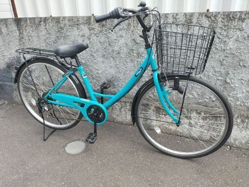 売約済みですm(_ _)m【札幌市内配達無料】整備済み中古車　viaggio　26インチ　６段切替　鍵付き　手元レバー式LEDライト