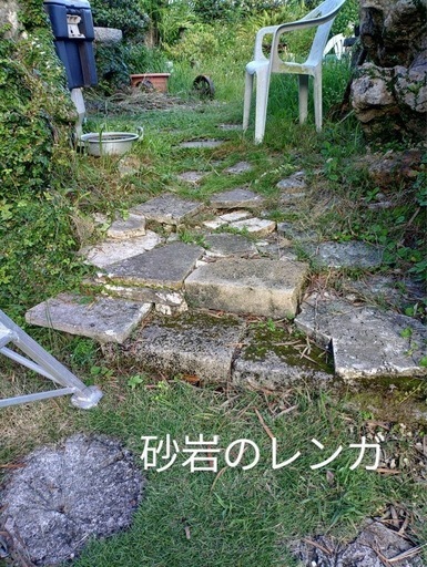 砂岩のレンガ（20枚ほど）