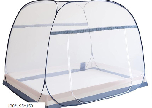 【出品10/25まで】【新品未使用】蚊帳 テント式 ワンタッチ (ホワイト, 120x195x150)