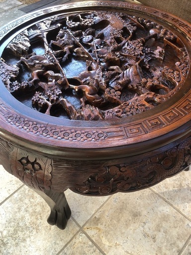 紫檀 唐木家具 無垢材 センターテーブル 丸テーブル 中国産リビング  