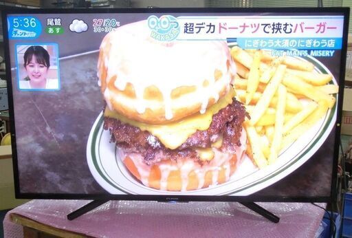 人気のアンドロイド機　４Ｋチューナ　無線ＬＡＮ　録画用ＨＤＤ内蔵　２０２１年製フナイの４９インチ　ＦＬ－４９Ｕ５０３０