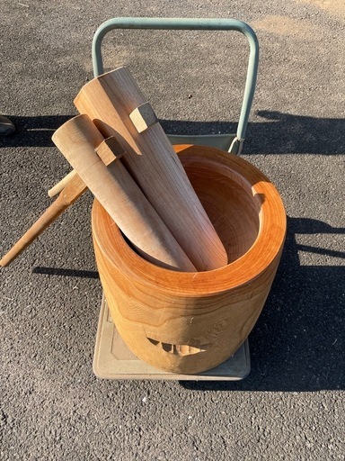 欅の臼と杵のセット 木製 臼と杵 セット 臼 杵 餅つき