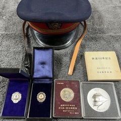 【GO-245】国鉄 助役 帽子 記念メダル 功績章 鉄道 コスプレ