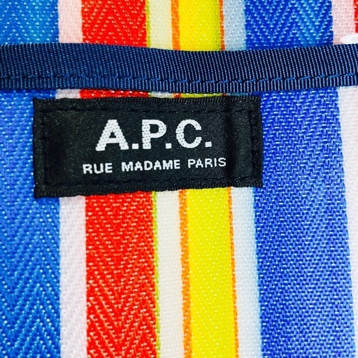 新品●A.P.C●アーペーセー●ショルダーバッグ●ストライプ●大きいサイズ●メンズ●レディース●マルチカラー●トートバッグ