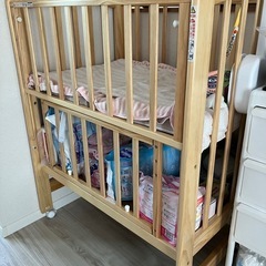 引渡場所・要相談】カトージ ハイポジション ミニベビーベッド